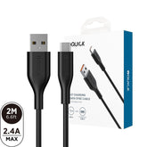 black 2 m usb-a to usb-c iquick cable