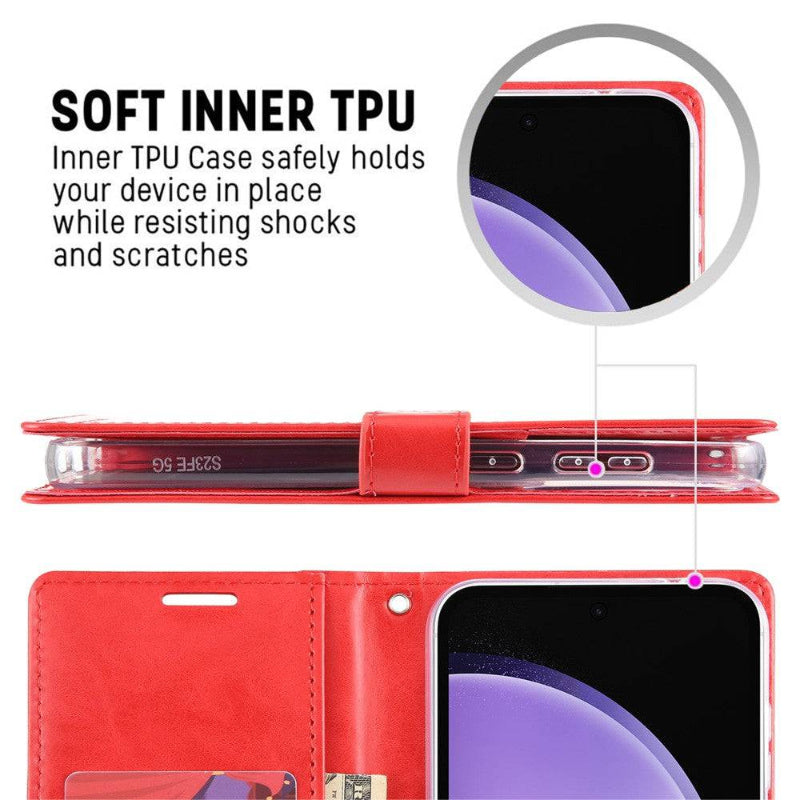 Samsung S24 FE flip case in red color