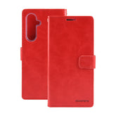Wallet case in red color for S24 FE