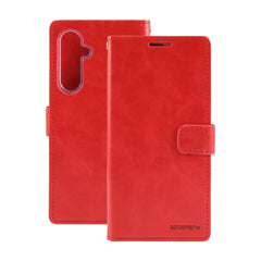 Wallet case in red color for S24 FE