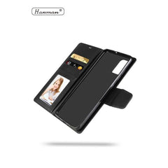 Black phone case with card slots and photo frame for Samsung Galaxy S20 FE
