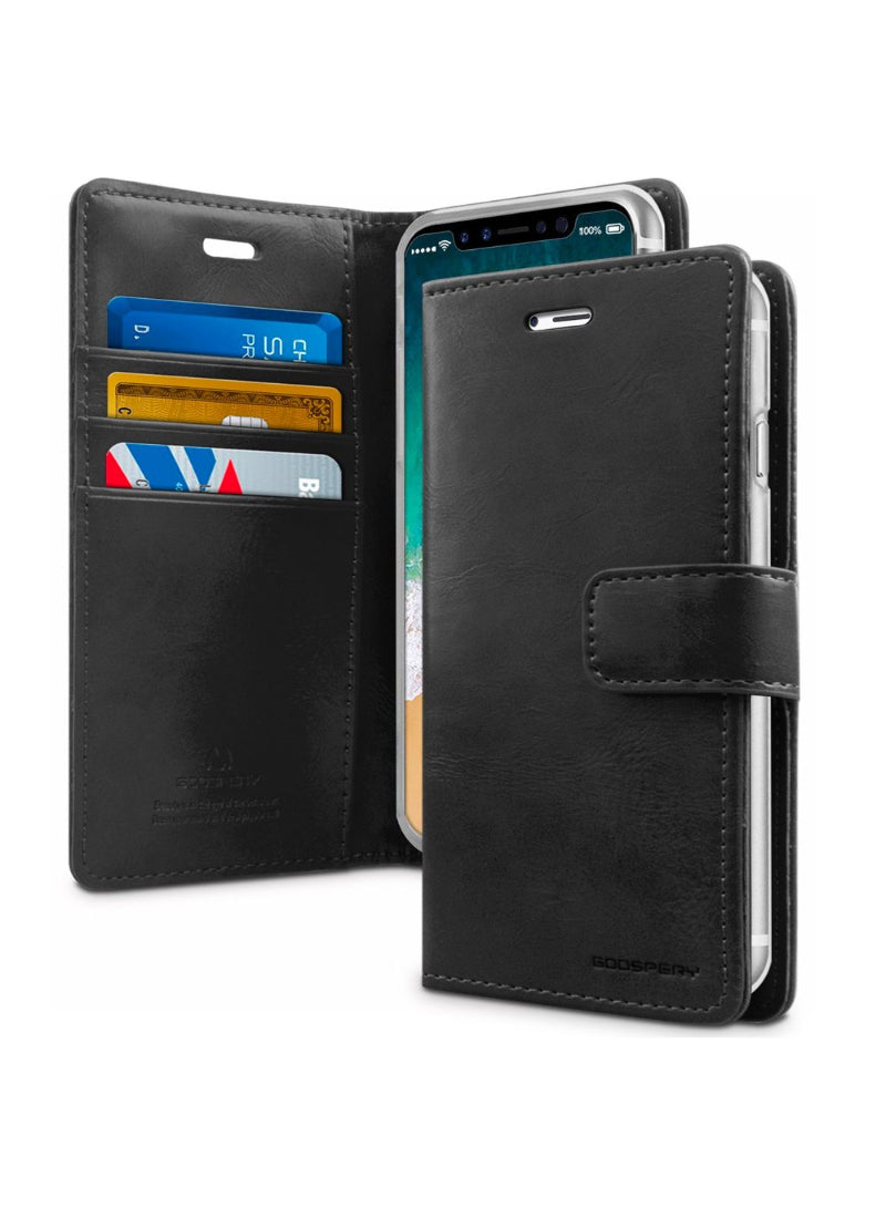Iphone 12 black flip case wallet style case with card space inside
