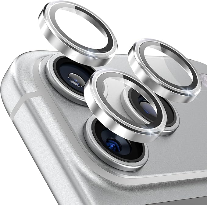 IPhone 17 pro max camera protector in silver color