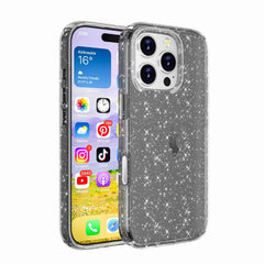 iPhone 13 pro clear black case with glitter