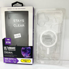 IPhone 16 Plus clear glitter magsafe case