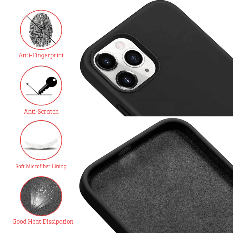 Black phone case with anti-fingerprint anti-scratch features for iphone 12 and iphone 12 pro