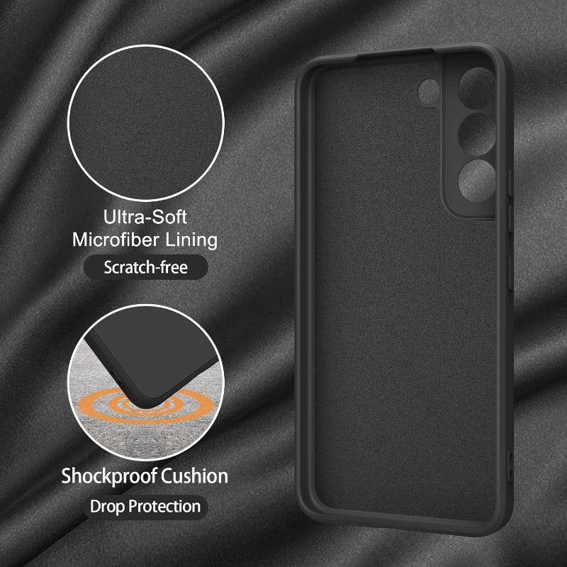 Samsung S22 hard protective silicone case in black color