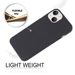 iPhone 14 hard protective silicone case in black color