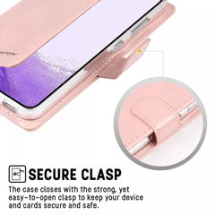 Samsung S25 heavy duty case diary style wallet case in rose gold color