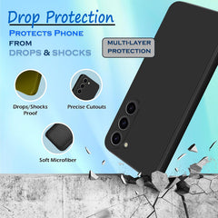 Samsung S23 Plus heavy duty silicone case in black color