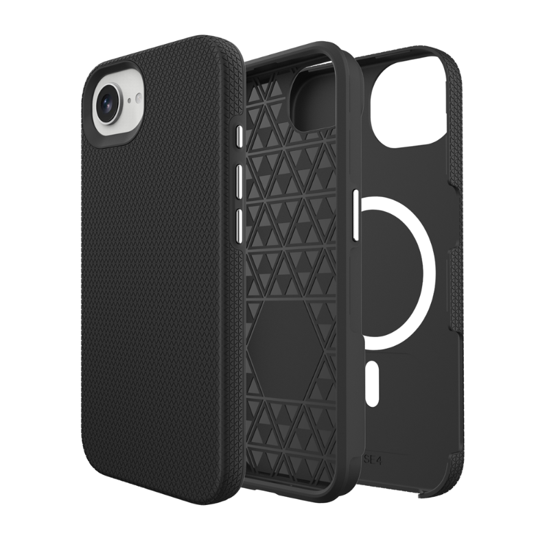 black iPhone 16e / 17e Rhinos Rugged Shockproof Case Cover With Magnetic Ring