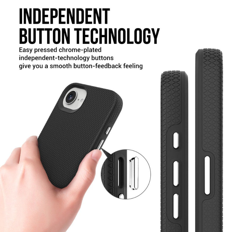 independant buttons iPhone 16e / 17e Rhinos Rugged Shockproof Case Cover With Magnetic Ring