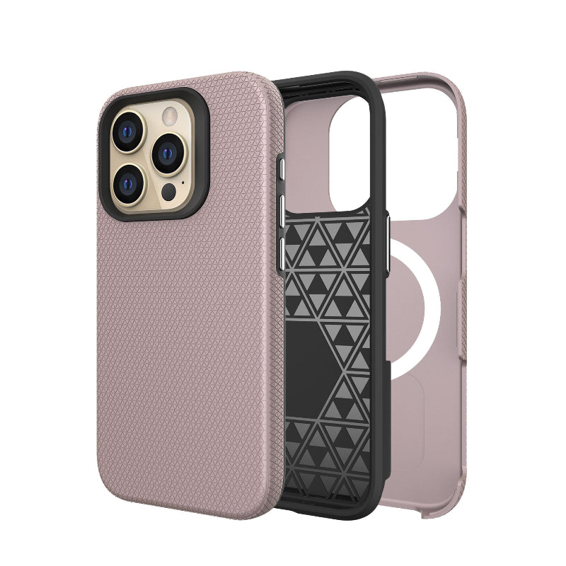 Iphone 15 pro magsafe hard protective case rose gold.