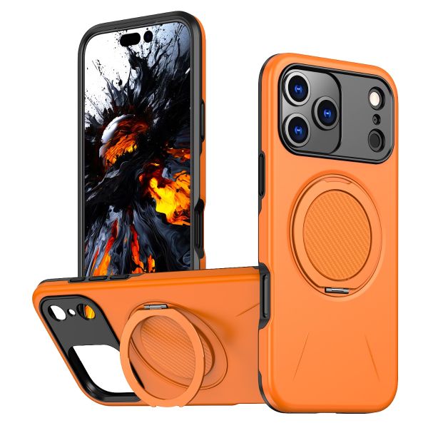 IPhone 17 Pro magnetic ring stand case in orange color