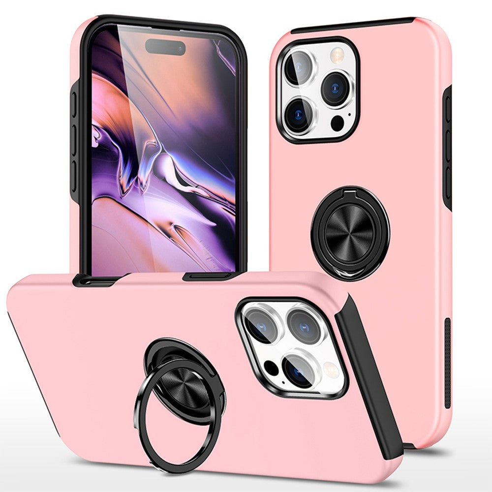 Pink magnetic ring case for iPhone 16 pro max