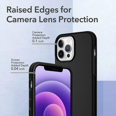 Black color Phone case for iphone 13 pro with raised edges for camera lens and screen protection