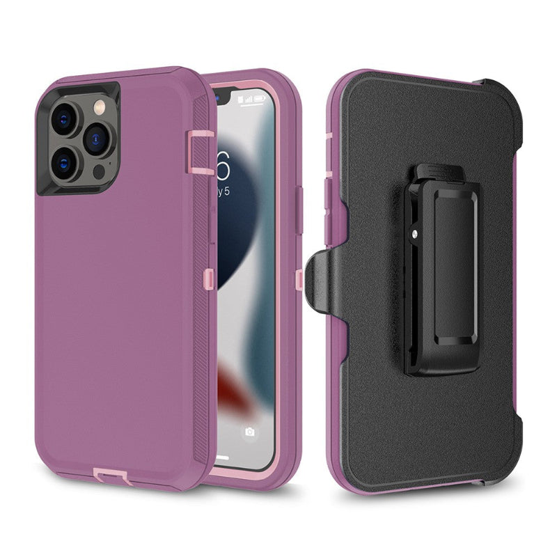 iphone 14 pro heavy duty otterbox purple case