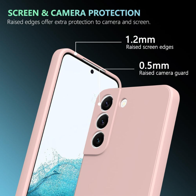 Samsung S21 FE shockproof silicone case pink color