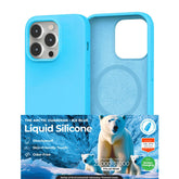 iphone 15 pro max blue silicon case in sky blue color