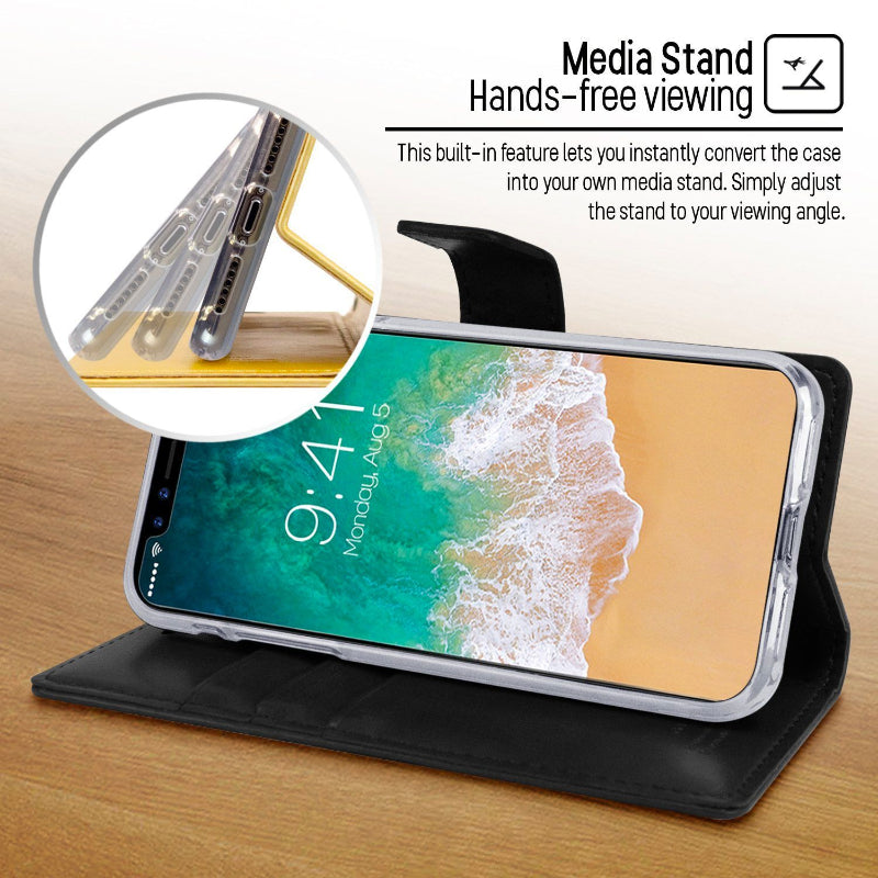 IPhone 12 cover with stand diary style case with wallet card space inside