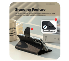 Samsung S23 Plus diary style wallet Phone case with standing feature and snap closure