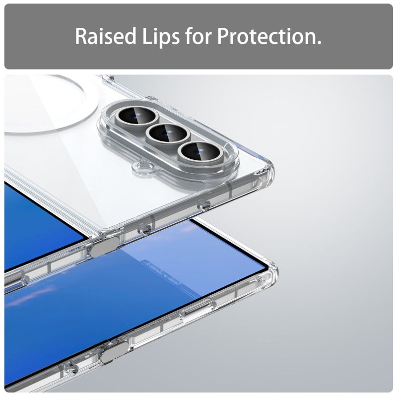 Clear phone case with raised lips for protection for Galaxy Z FOLD 7