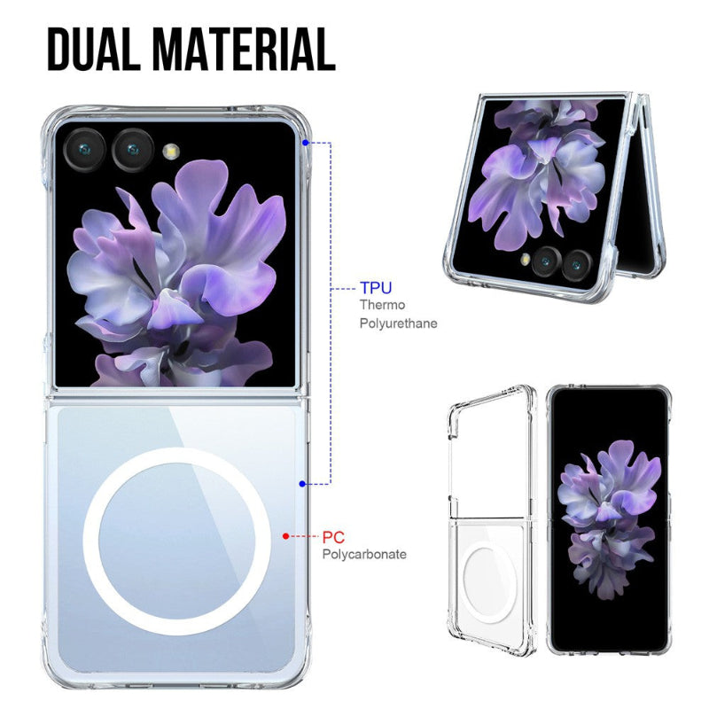 Clear magsafe Phone case with dual material layers for Z FLIP 7