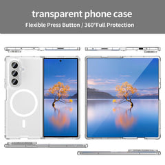 Transparent phone case with flexible press button and 360-degree protection, for Samsung Z FOLD 6