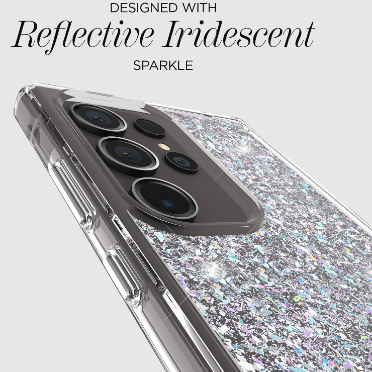 Phone case with reflective iridescent sparkle for Samsung Galaxy S24 Ultra