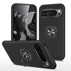 Black phone case with ring holder for google pixel 9/9 pro