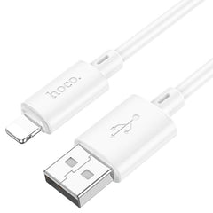 WHITE CABLE Hoco USB A to LIG x88 Data cable with 2.4A fast charging (1M)