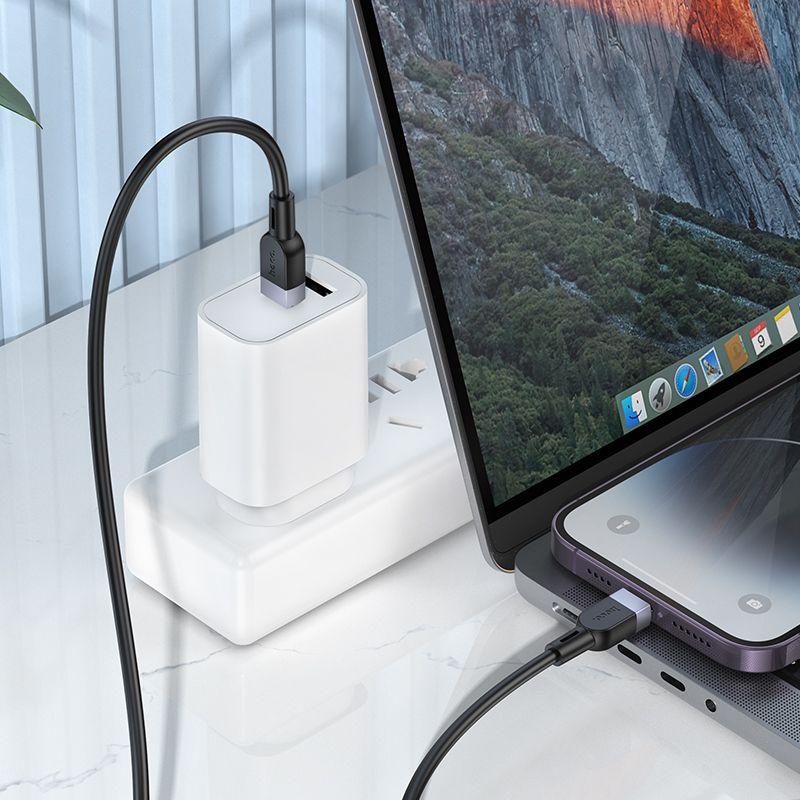 USE OF Hoco X109 USB-C To Lightning Silicone PD charging data cable iP L 3M
