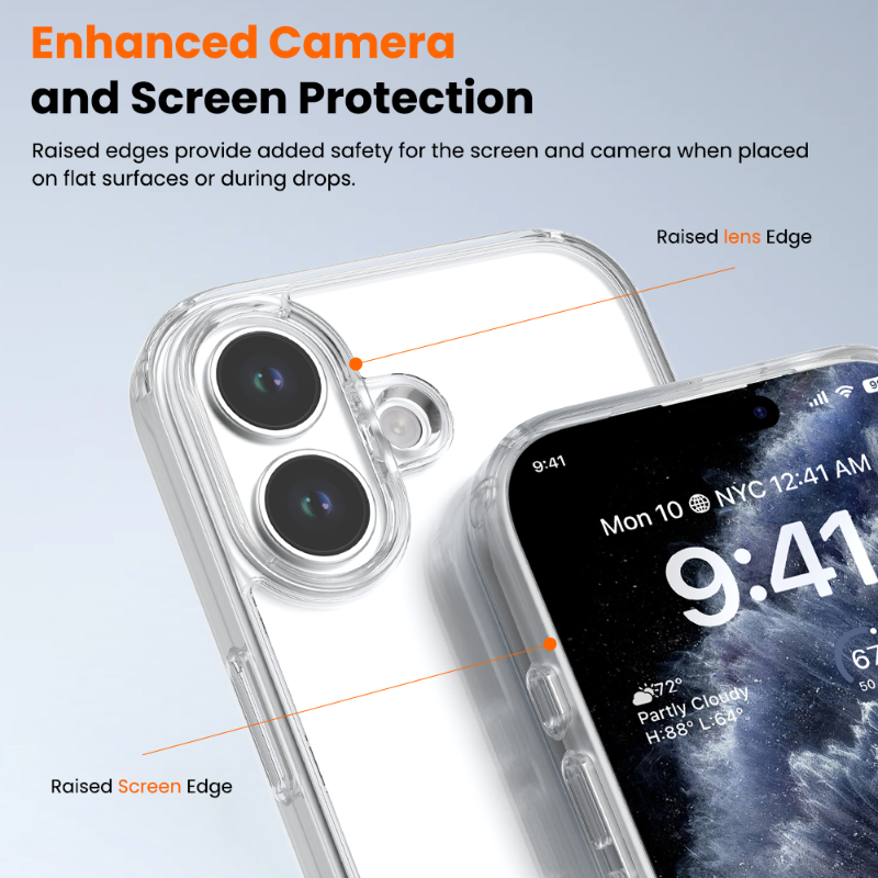 CLEAR RAISED CASE FOR IPHONE 16 PRO MAX
