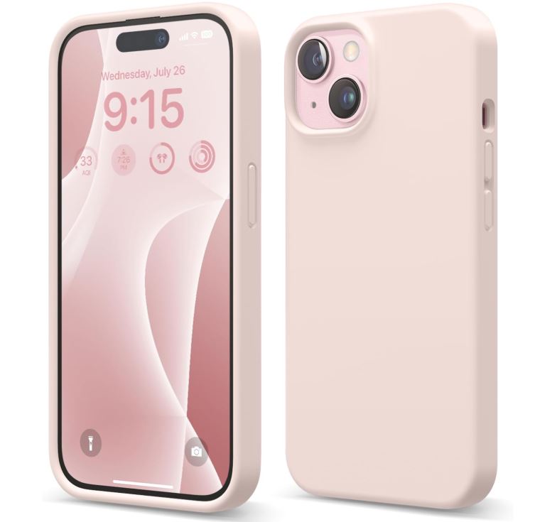 Pink sand silicone case for iPhone 15