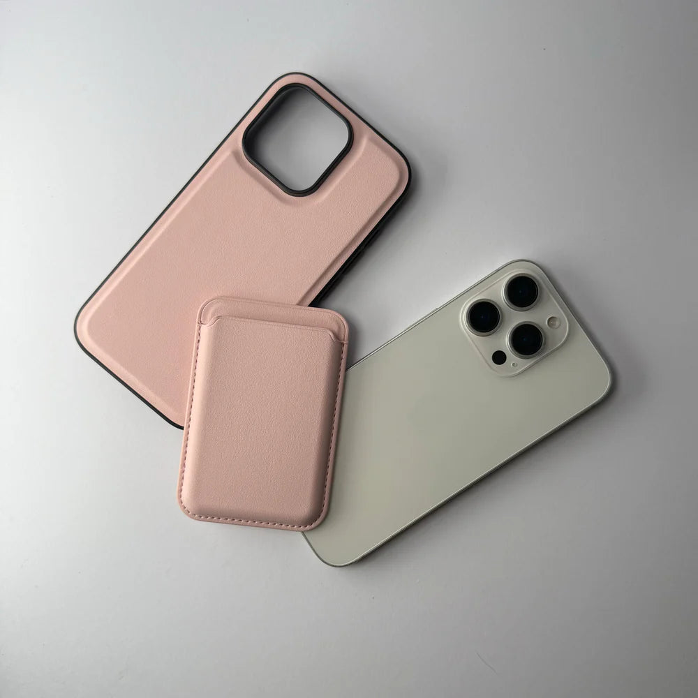 Mag card case in Pink color for IPhone 15 pro max