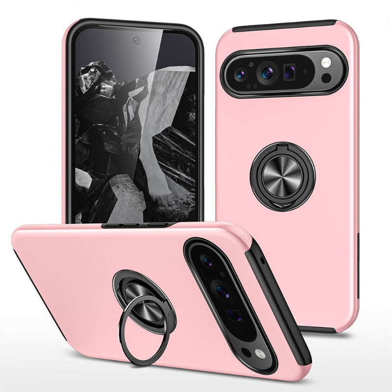 Pink phone case with ring holder for Pixel 9 / 9 pro