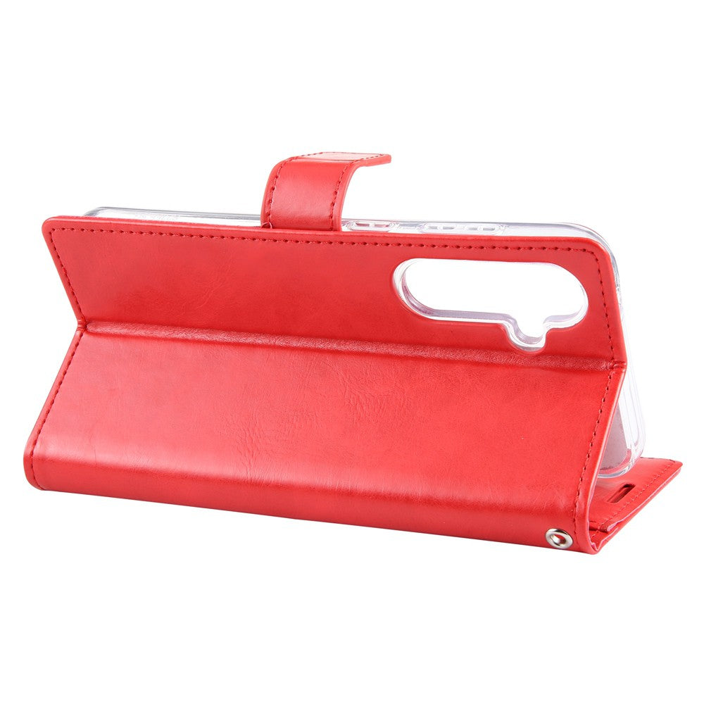 Red phone case with stand feature for S24 FE