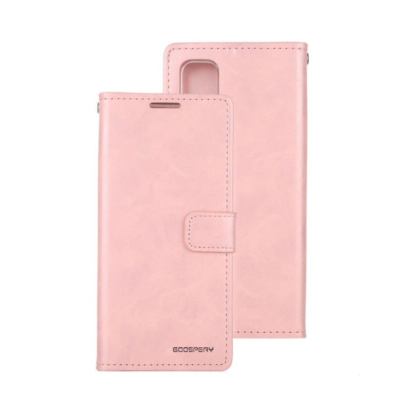 Rose Gold phone case with card holder features for Samsung Galaxy S20 FE