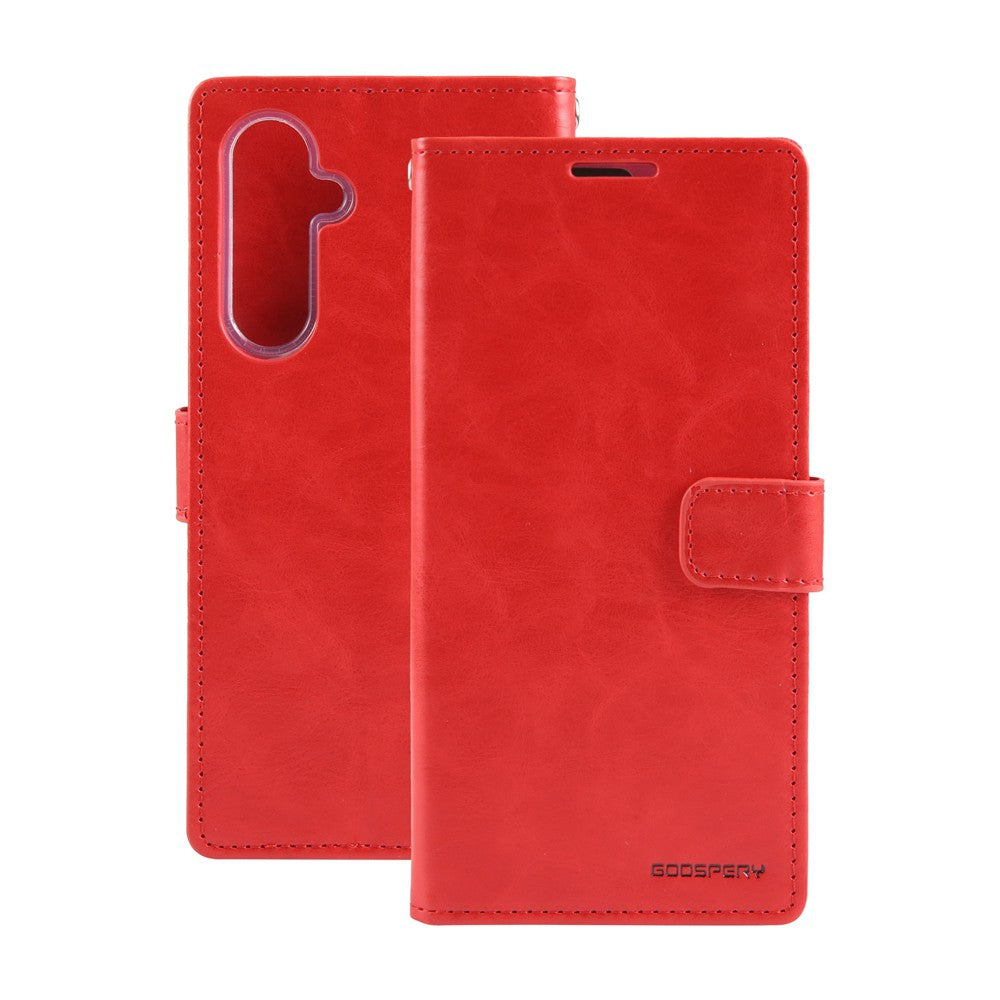 Wallet case in red color for S24 FE