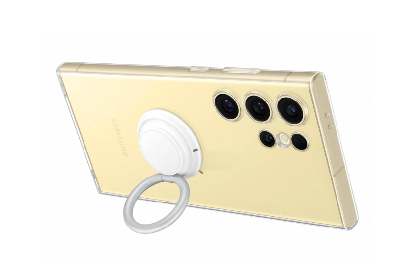 Phone case with a white ring holder for S24 Ultra