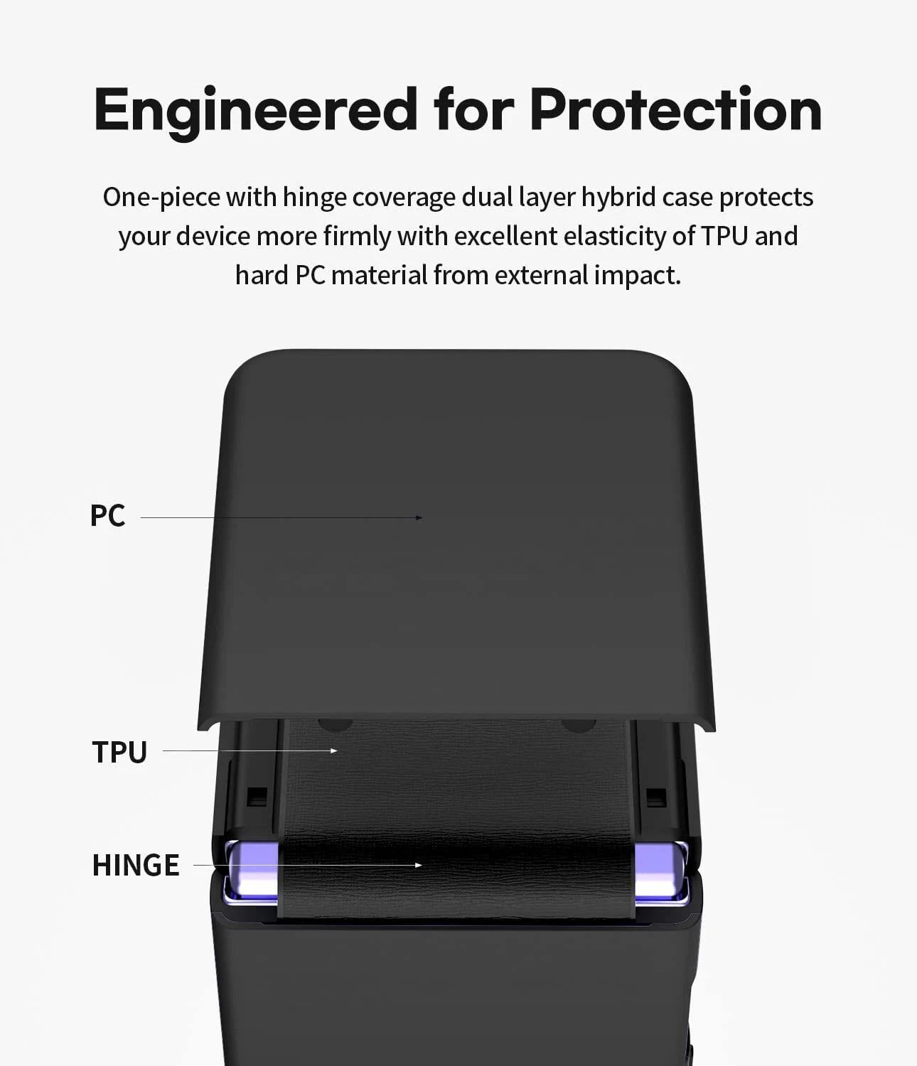 Black protective phone cover for Flip5