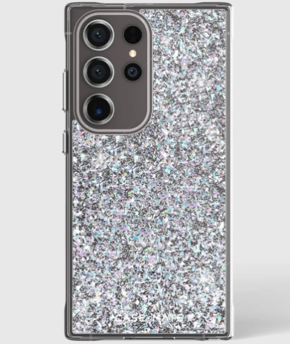 Silver glittery phone case for Samsung Galaxy S24 Ultra