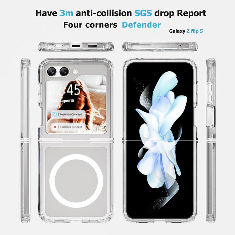 anti collision Ultimake Shockproof Transparent Case Cover With Magnetic Ring for Samsung Galaxy Z Flip6