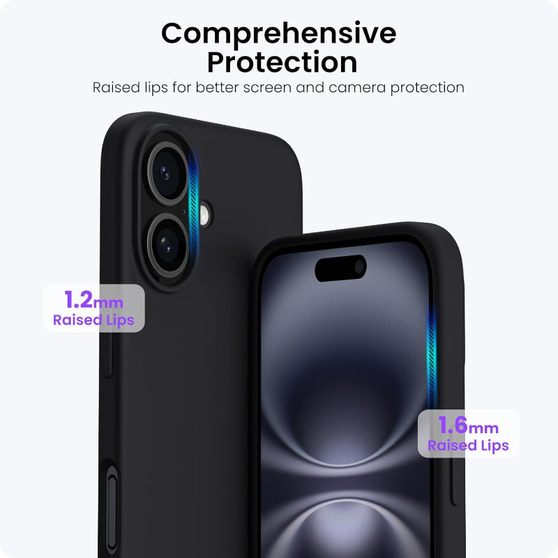 Iphone 16 plus best silicone cover in black color 