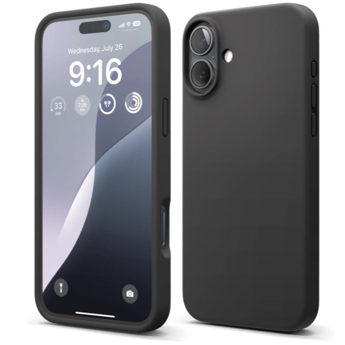 IPhone 16 plus black silicon case