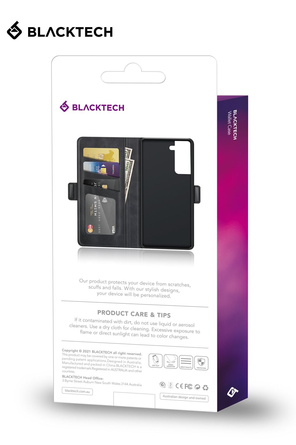 Blacktech phone case with card pockets with frame photo for pixel 6 pro 