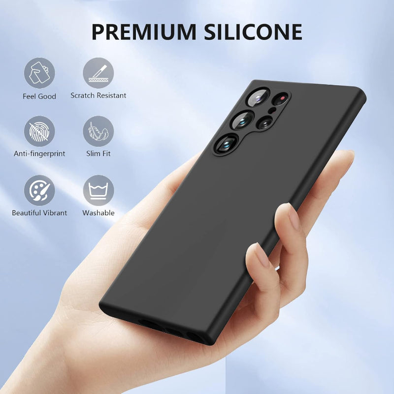 Samsung_S23_ultra hard protective silicone case in black color 