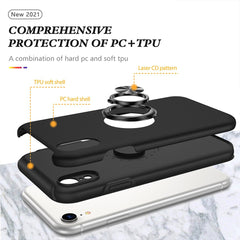 For IPhone XR Magnetic Ring Holder Shockproof Cover Case - PINK