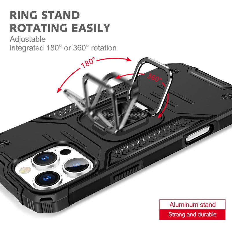 IPhone 14 Plus heavy duty case with ring at back