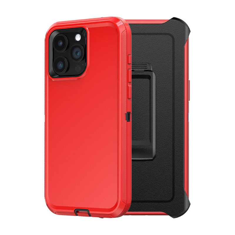 Iphone 15 pro max heavy duty case in red color